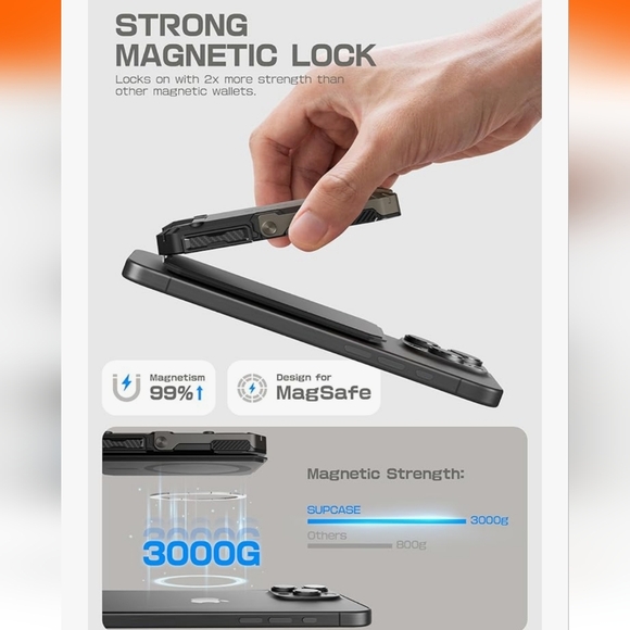 NWT SUPCASE for MagSafe Wallet with Stand, Phone Credit Card Holder Tripod - Picture 3 of 7